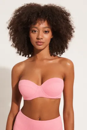 Haut de Maillot Bandeau Rembourré Microfibre Recyclée Côtelée - Tezenis