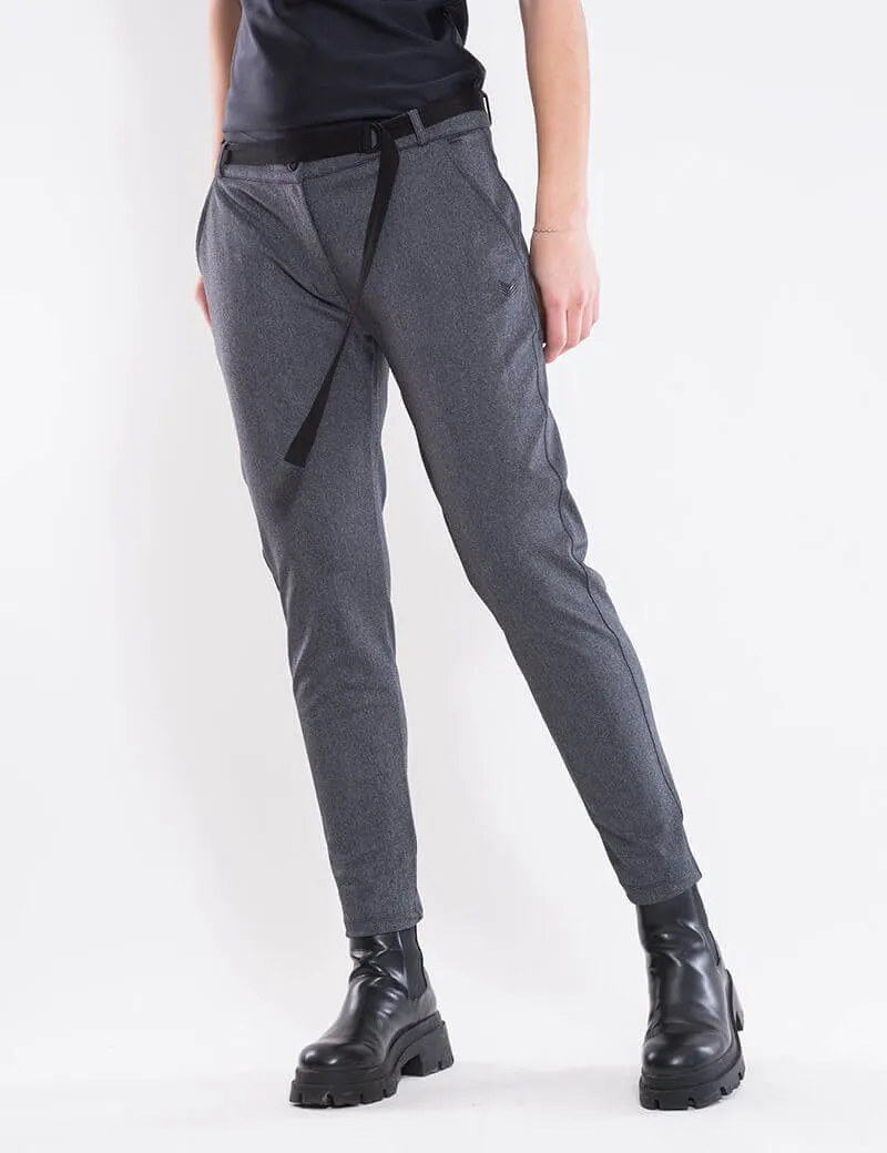 HBT - Basics - Kristiana Pantalon City Straight Gris Chiné - Boutiques Seven's