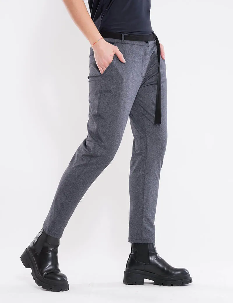 HBT - Basics - Kristiana Pantalon City Straight Gris Chiné - Boutiques Seven's