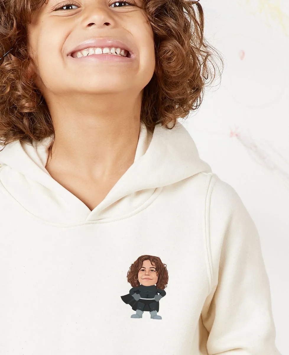 Hoodie enfant Super-héros au visage personnalisé