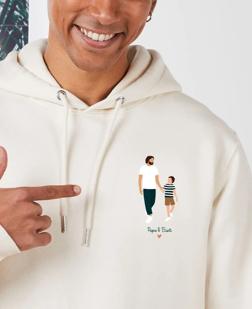 Hoodie homme Papa et moi personnalisé