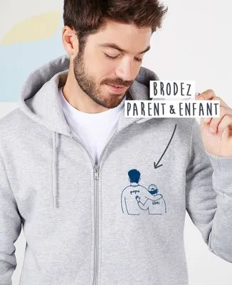 Hoodie homme Parent et enfants brodé personnalisé