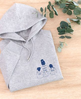 Hoodie homme Parent et enfants brodé personnalisé