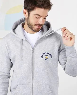 Hoodie homme Ça mérite un jaune (brodé)