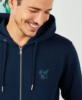 Hoodie zippé homme Cocktail gin tonic (brodé)