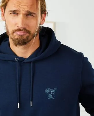 Hoodie zippé homme Cocktail gin tonic (brodé)