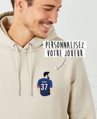 Hoodie zippé homme Footballeur personnalisé