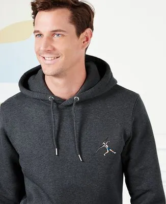 Hoodie zippé homme Lancer de javelot (brodé)