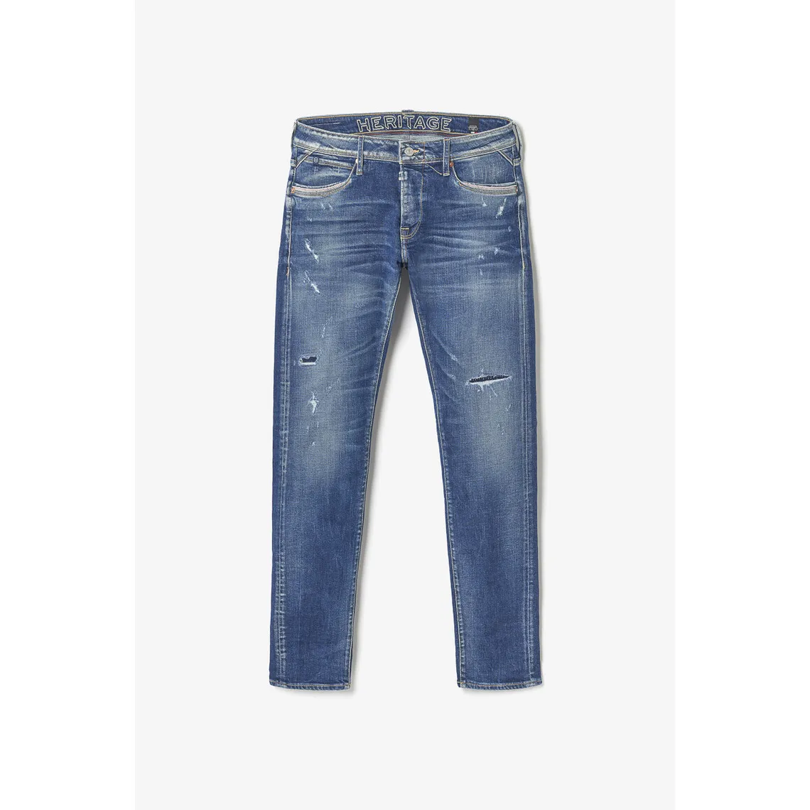 Jeans ajusté stretch 700/11, longueur 34 bleu en coton Leon | 3 Suisses