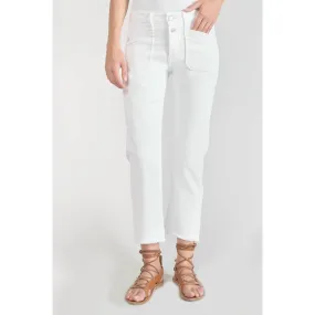 Jeans regular, droit pricilia, 7/8ème blanc en coton | 3 Suisses