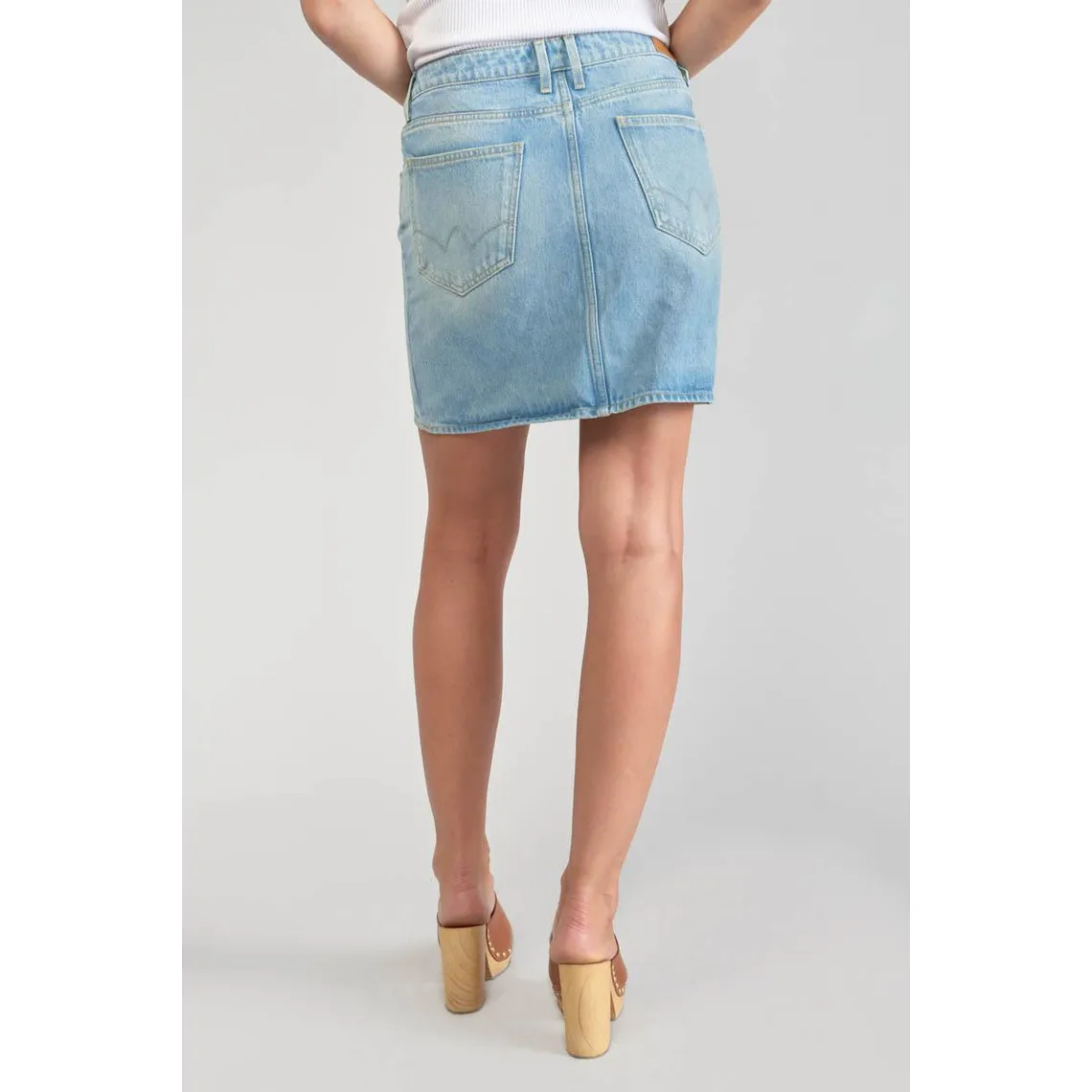 Jupe droite en jeans ALOFI bleu Dot | 3 Suisses