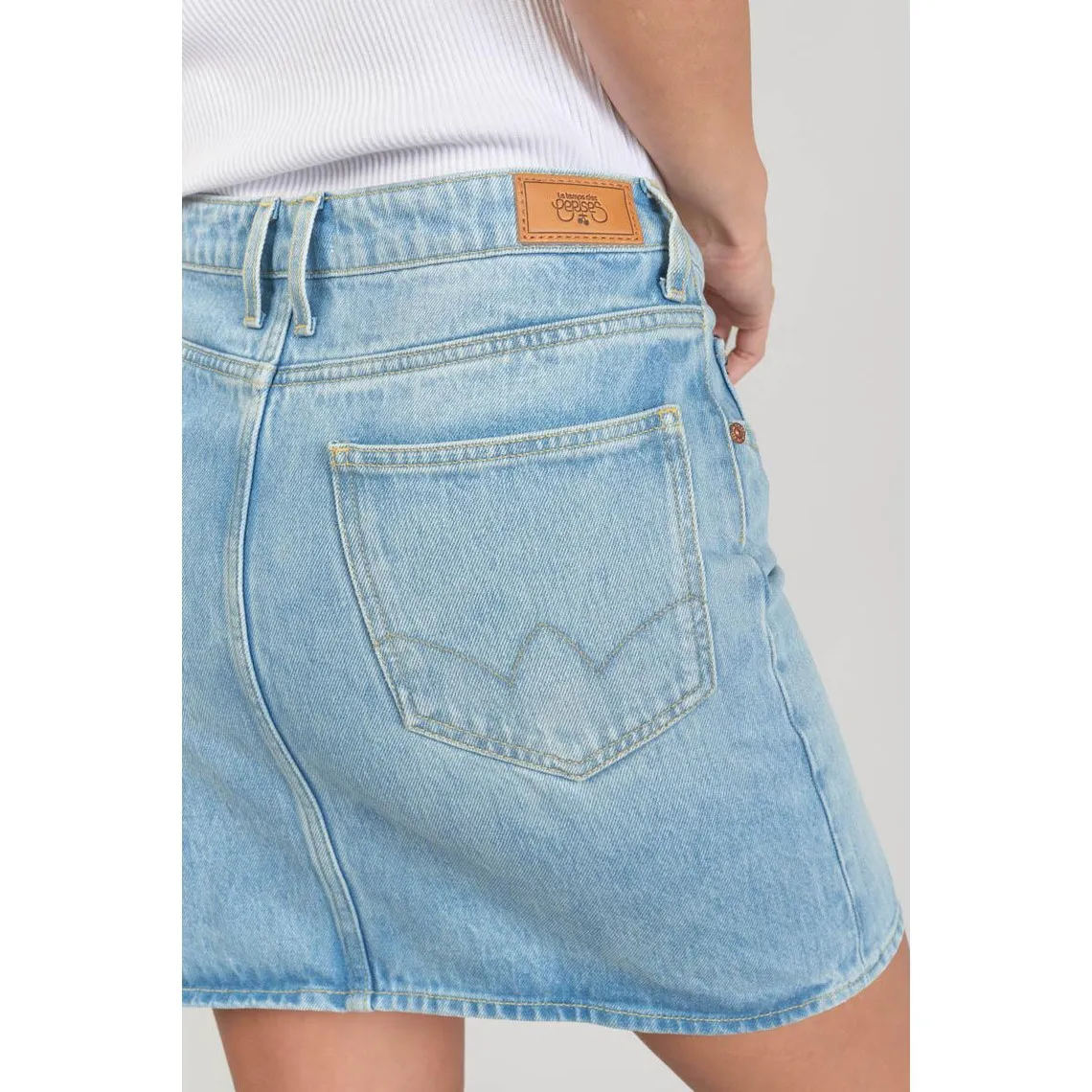 Jupe droite en jeans ALOFI bleu Dot | 3 Suisses