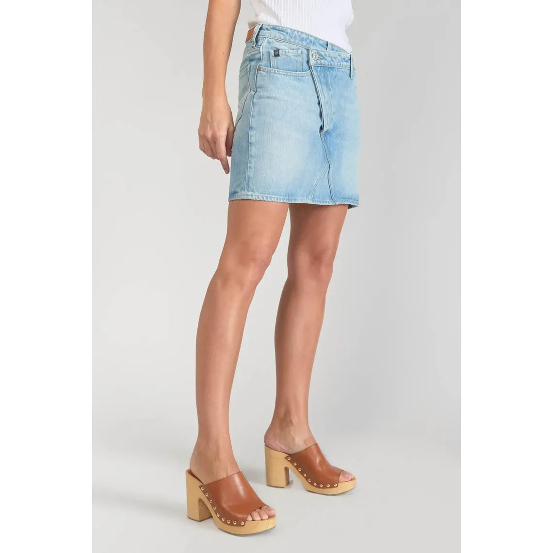 Jupe droite en jeans ALOFI bleu Dot | 3 Suisses