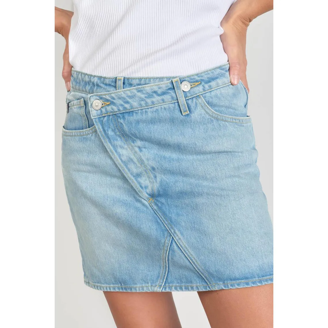 Jupe droite en jeans ALOFI bleu Dot | 3 Suisses