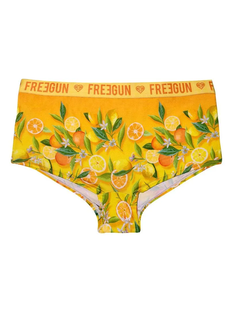 Lot de 3 shortys fille Flower Power Freegun - Jaune