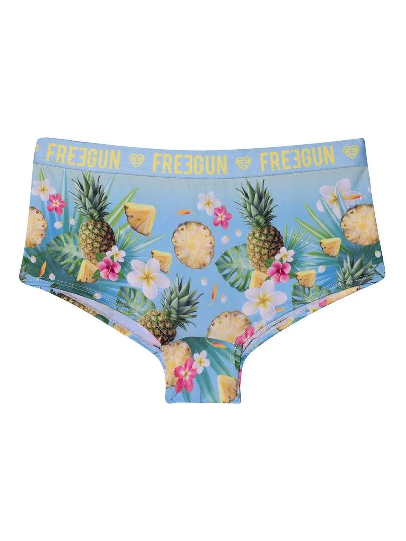 Lot de 3 shortys fille Flower Power Freegun - Jaune