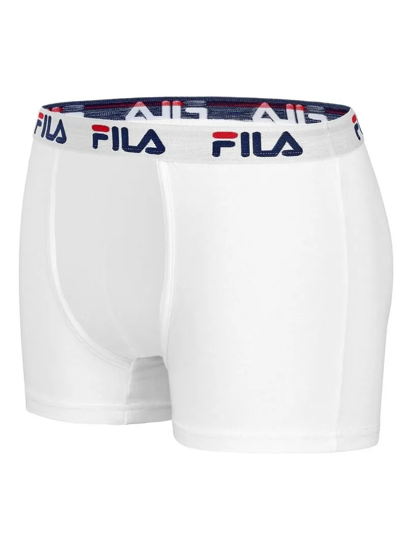 Lot de 4 Boxers Coton homme FU5016 Uni Fila - Blanc Noir