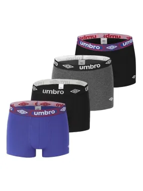 Lot de 4 Boxers homme coton Bio Neo Umbro - Noir