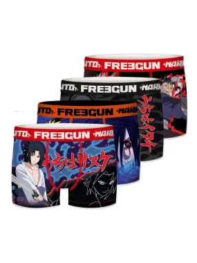 Lot de 4 Boxers homme Naruto Shippuden Freegun - Bleu