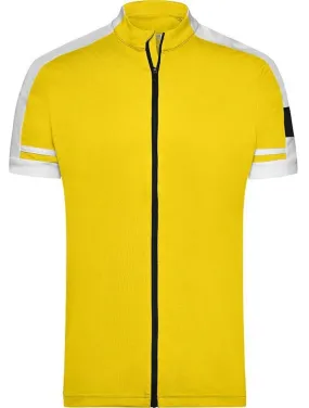 maillot cycliste zippé HOMME JN454 - jaune 