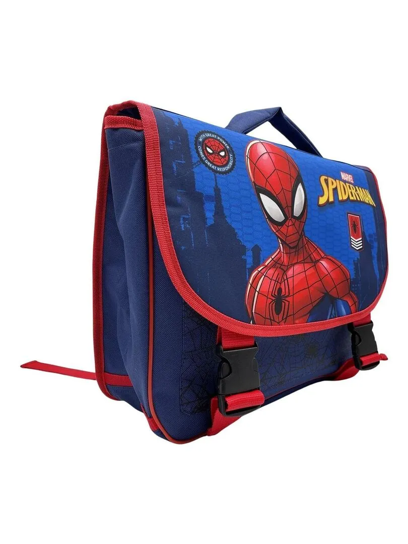 Marvel - Cartable garçon imprimé Spiderman 38x14x33 cm - Bleu