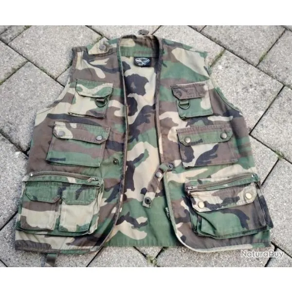 MIL-TEC GILET DE PÊCHE CAMOUFLAGE TAILLE XL MULTIPOCHES