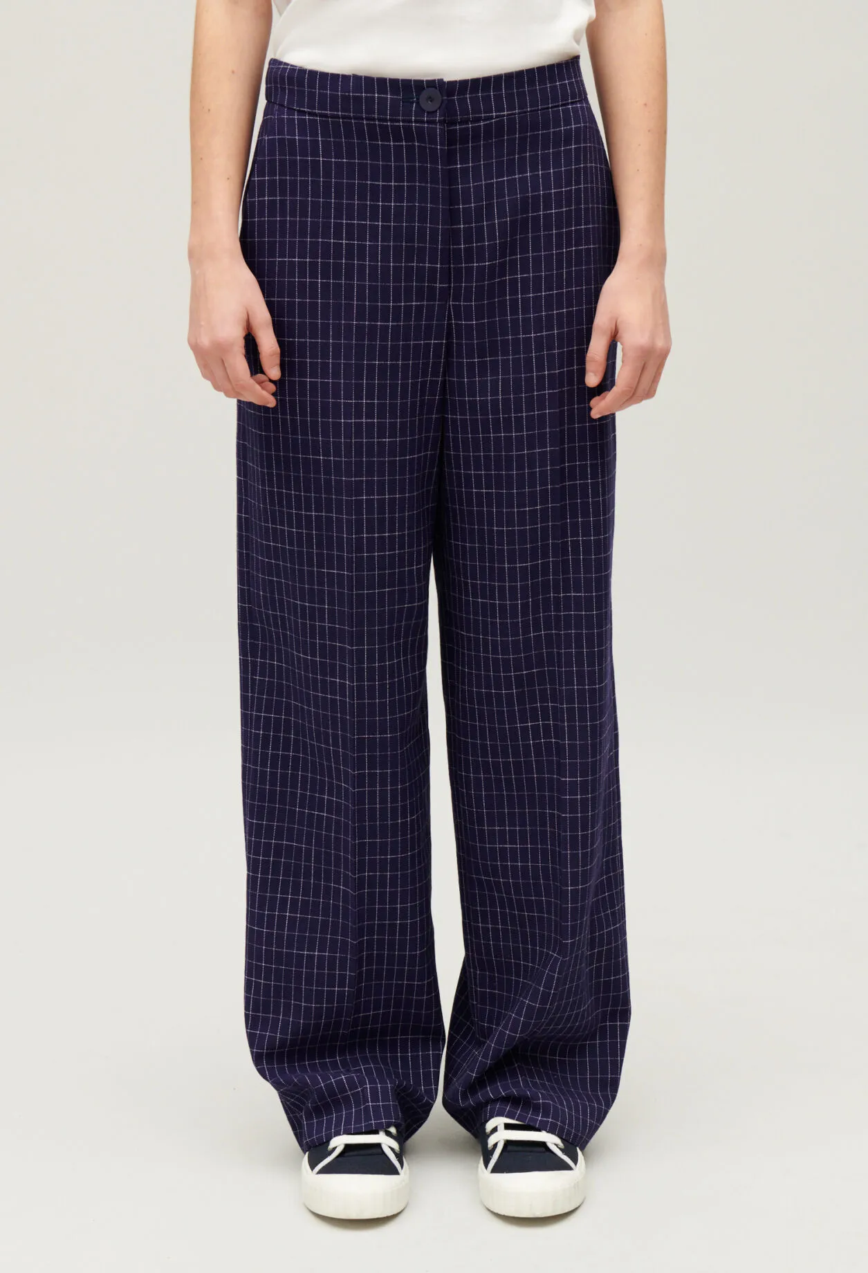 Pantalon costume carreaux indigo | Claudie FR