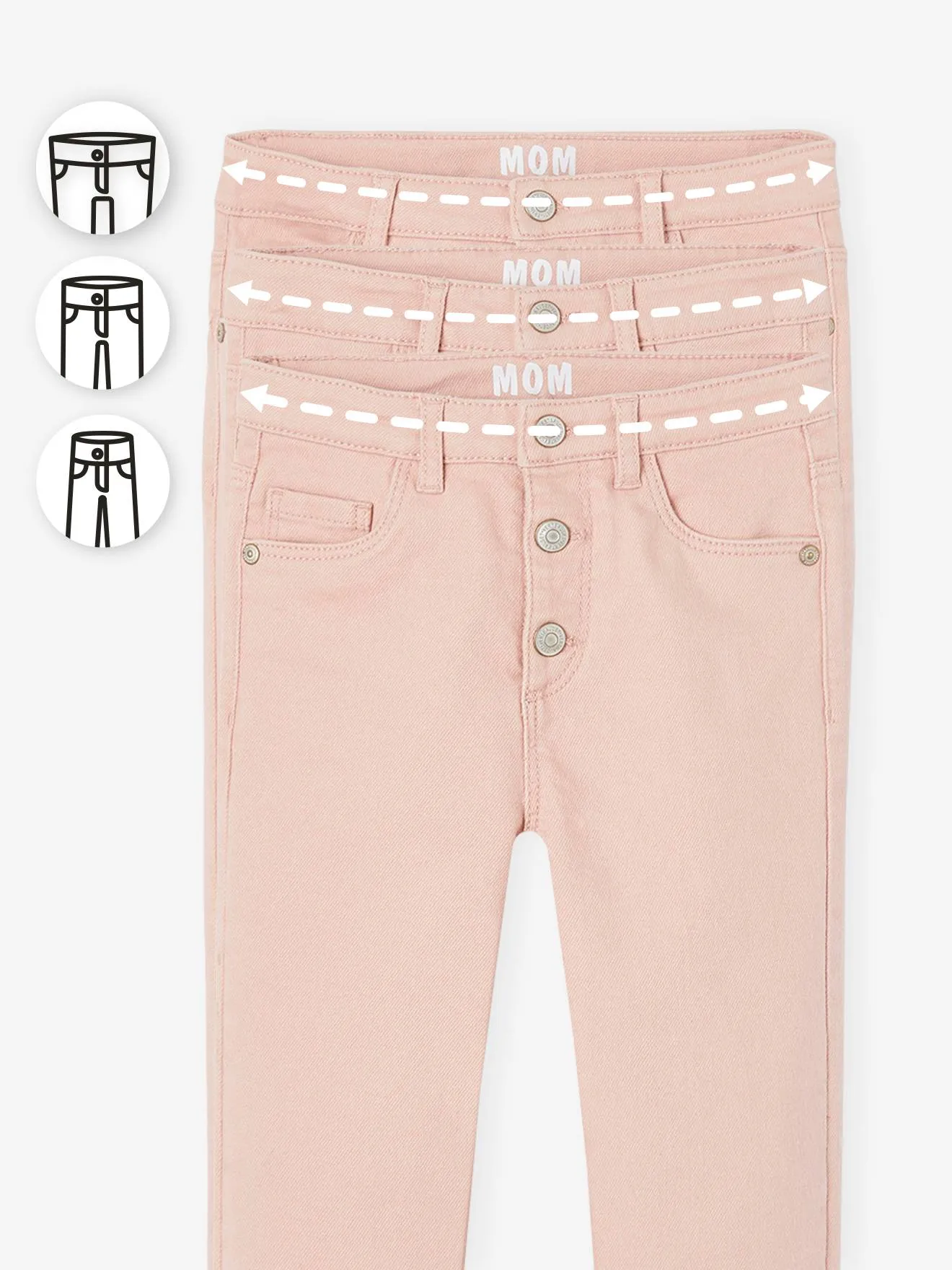 Pantalon Mom MorphologiK Fin fille encre - Vertbaudet