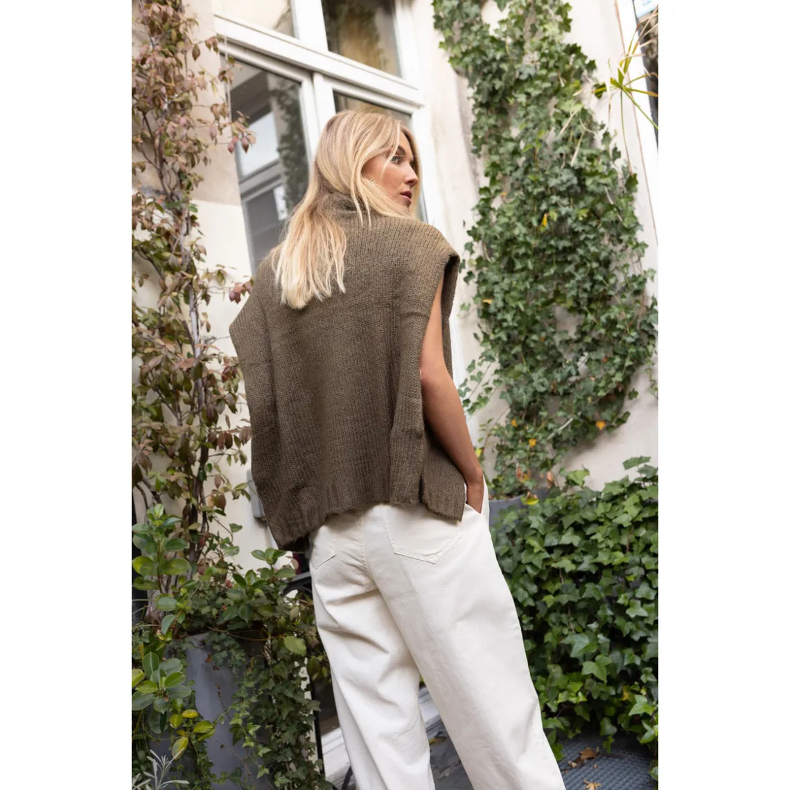 Pantalon twill carotte avec ceinture Luna en coton beige | 3 Suisses