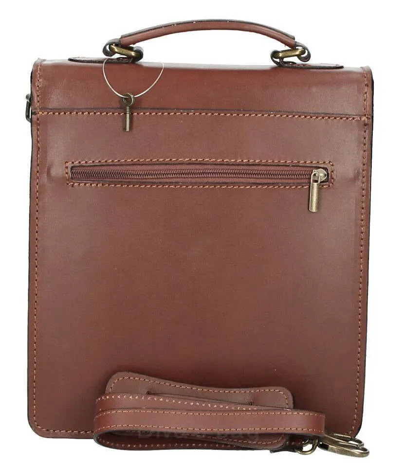 Petit cartable cuir vachette marron