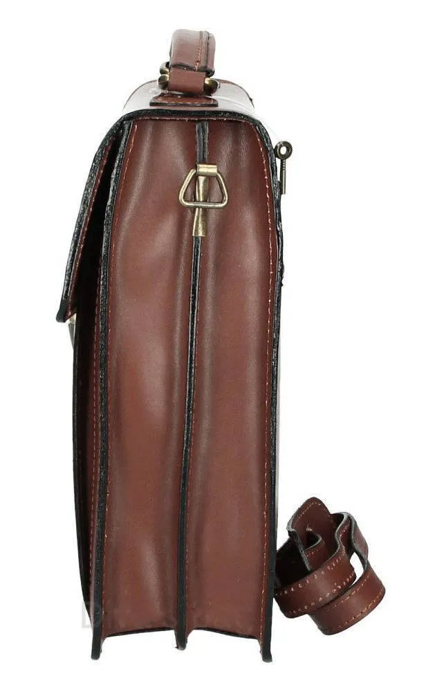 Petit cartable cuir vachette marron