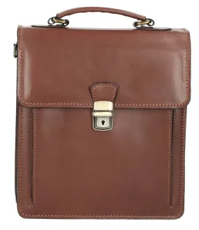 Petit cartable cuir vachette marron