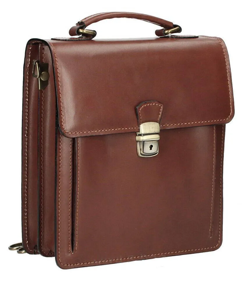 Petit cartable cuir vachette marron