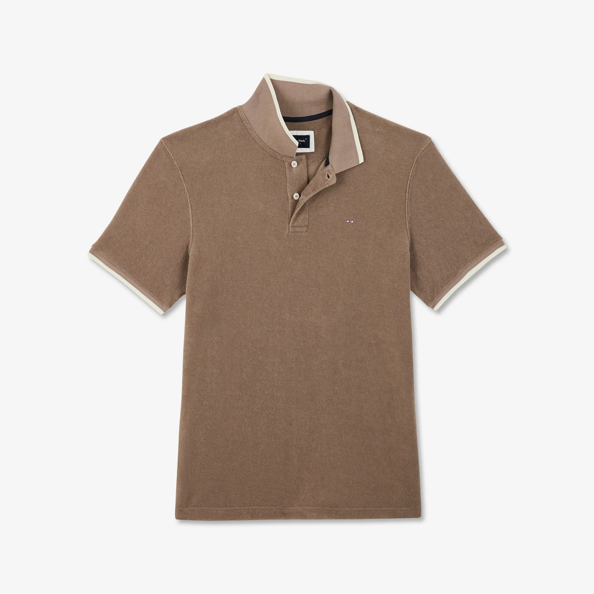 Polo beige maille éponge