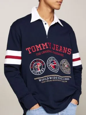 Polo de rugby coupe casual Varsity | Bleu | Tommy Hilfiger