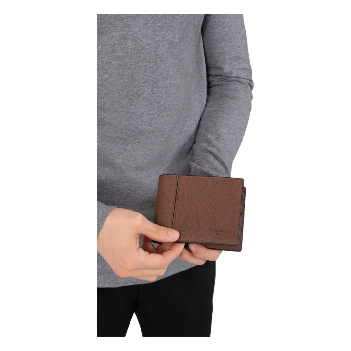 Portefeuille italien Stop RFID Cuir DANDY Marine Sean Hexagona - Portefeuille & Porte cartes Homme sur MenCorner