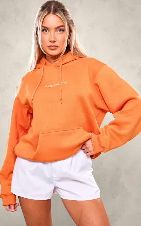 PRETTYLITTLETHING Hoodie oversize en sweat orange vif