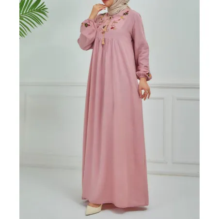 Robe Femme Voilée Brodée Samira