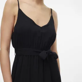 Robe longue noire ceinturée avec fentes Femme VERO MODA à prix 