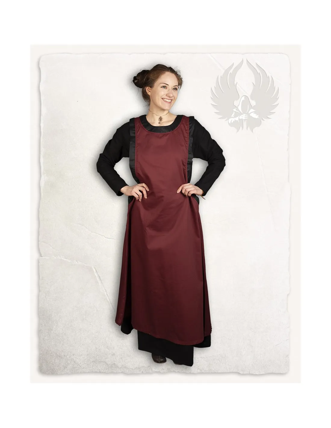 Robe médiévale dame Juliana, couleur bordeaux ⚔️ Boutique Épées