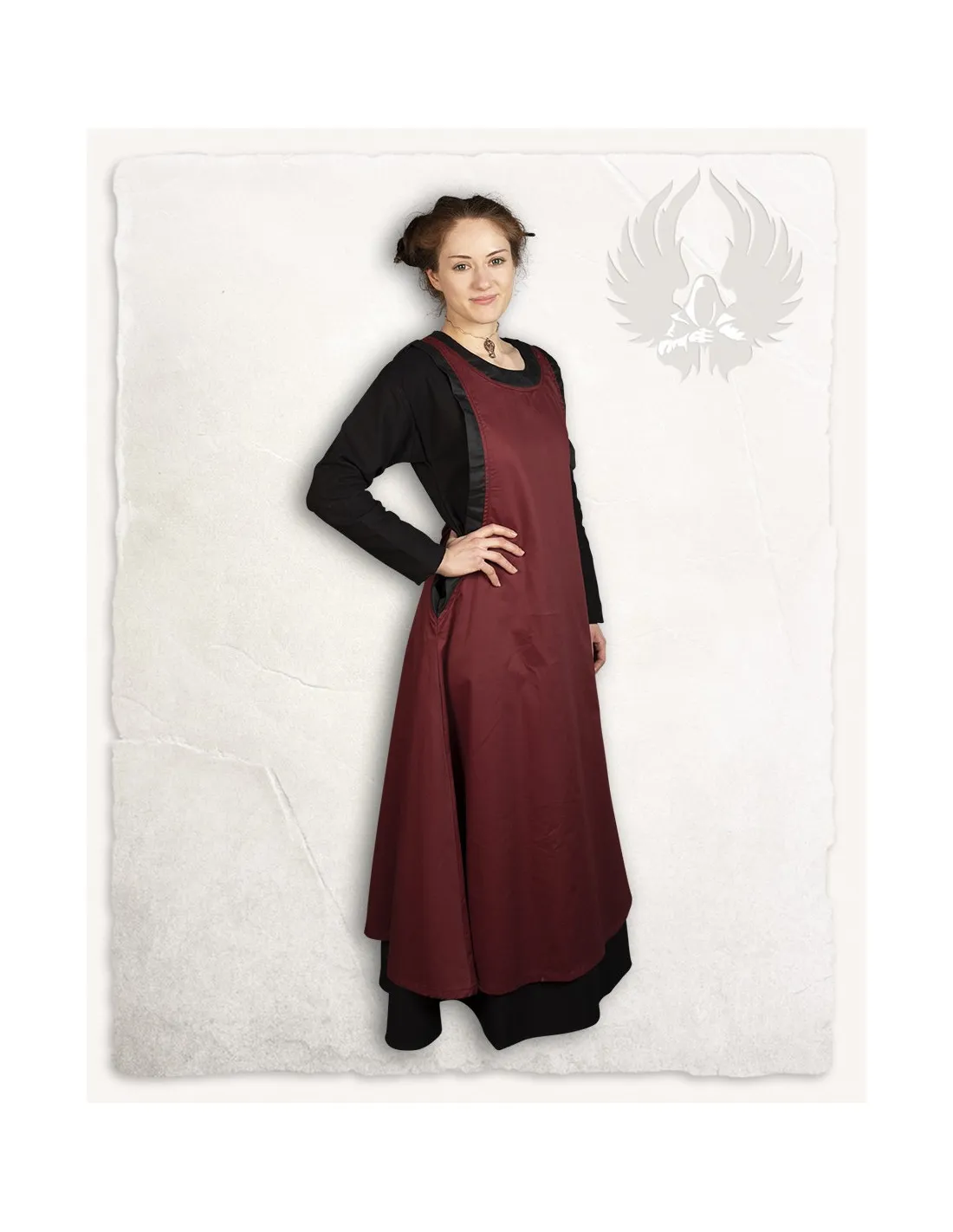 Robe médiévale dame Juliana, couleur bordeaux ⚔️ Boutique Épées