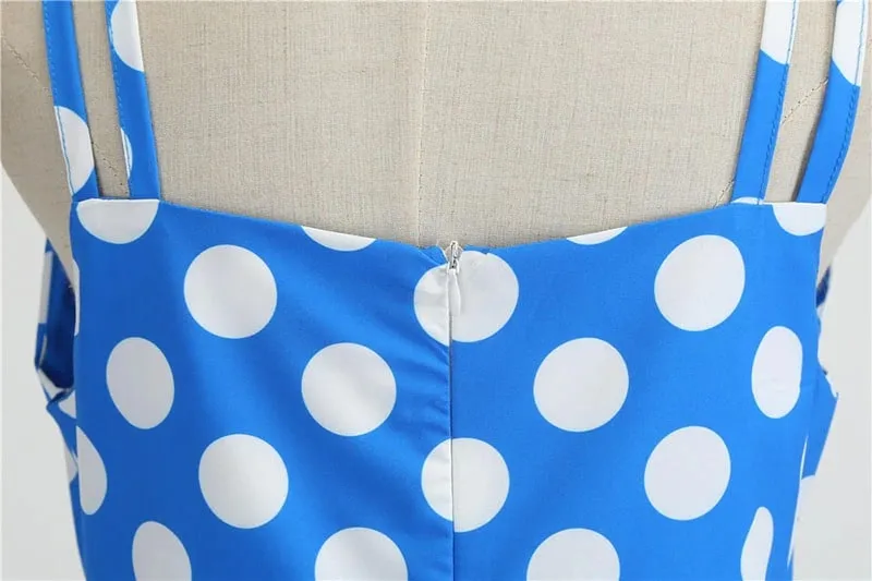 Robe Vintage  Rockabilly Bleu Pois