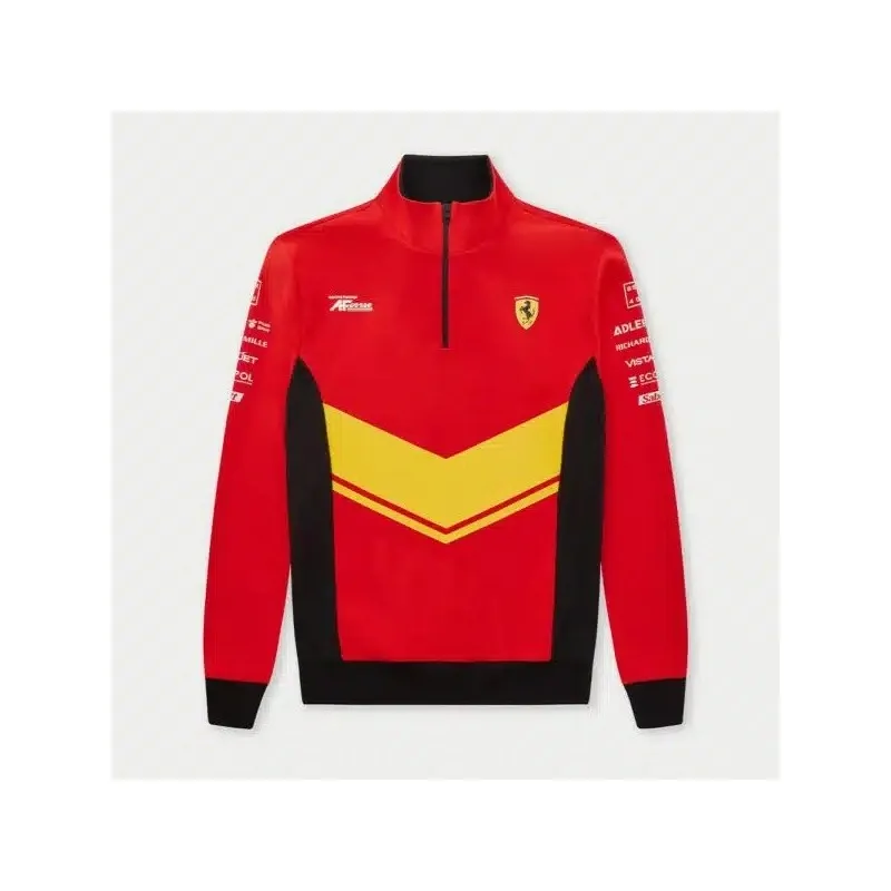 Sweat-shirt rouge Ferrari Hypercar 1/4 Zip pour homme | Vêtements officiels du sport automobile