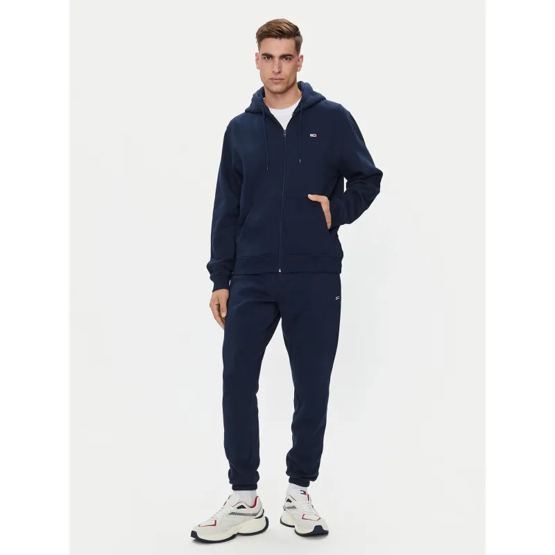 Sweat zippé à capuche reg flag bleu marine homme - Tommy Jeans | wimod