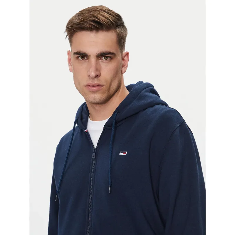 Sweat zippé à capuche reg flag bleu marine homme - Tommy Jeans | wimod