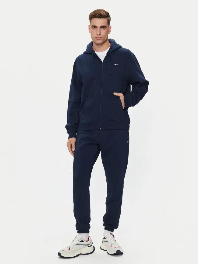 Sweat zippé à capuche reg flag bleu marine homme - Tommy Jeans | wimod