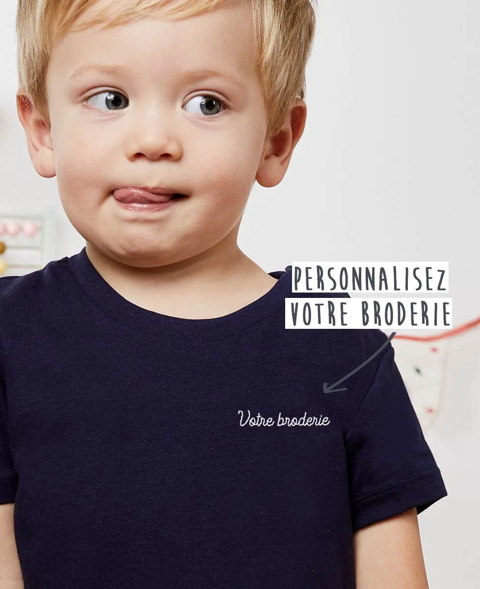 T-Shirt bébé Texte brodé personnalisé