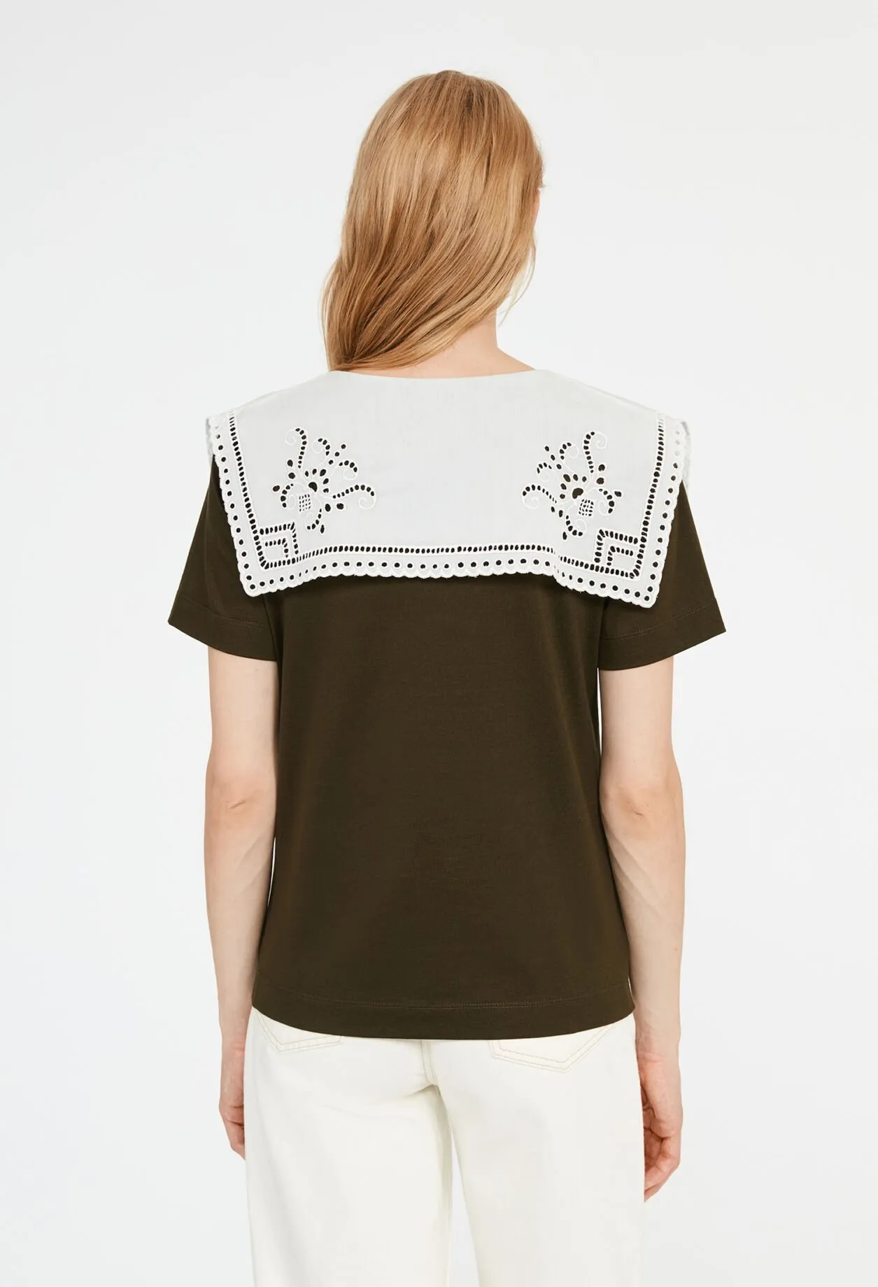 T-shirt droit à col claudine | Claudie FR