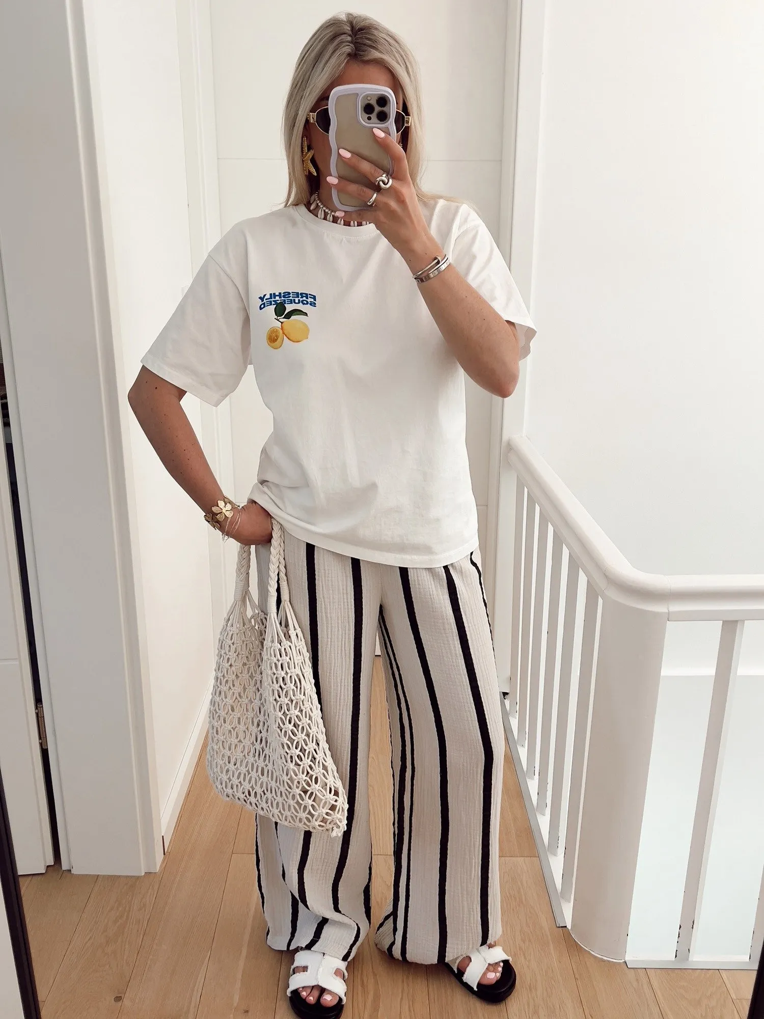 T shirt FRESHLY En coton avec motif citron, blanc