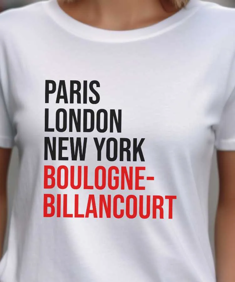 T-Shirt Paris London New York Boulogne-Billancourt